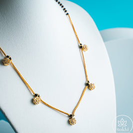 Floating Charms Black Beads Necklace