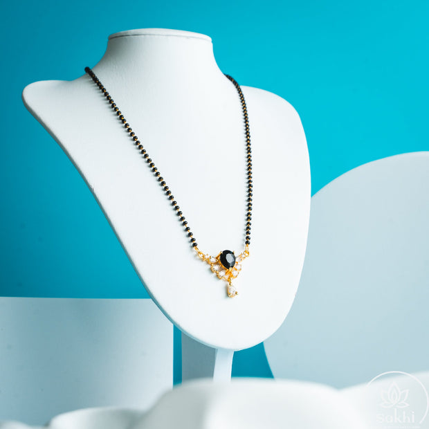 Midnight Bloom Black Beads Necklace