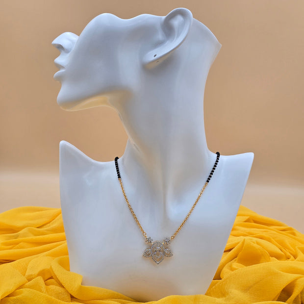 Floral Paisley Black Beads Necklace