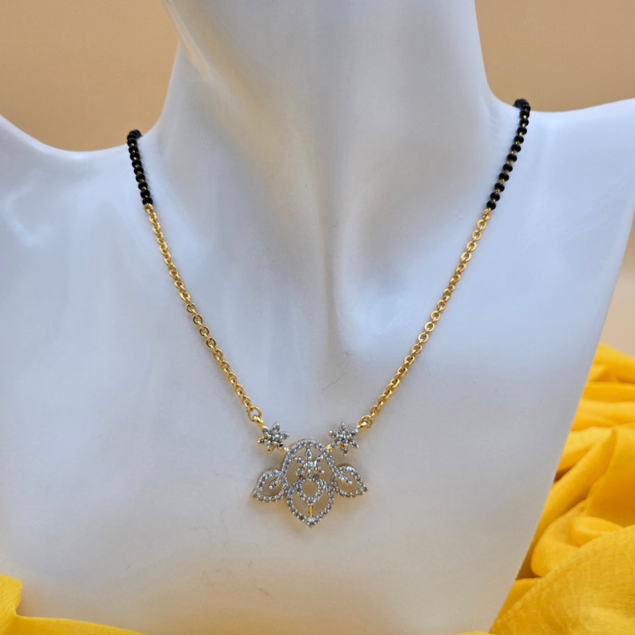 Floral Paisley Black Beads Necklace