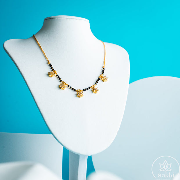 Stellar Charm Black Beads Necklace