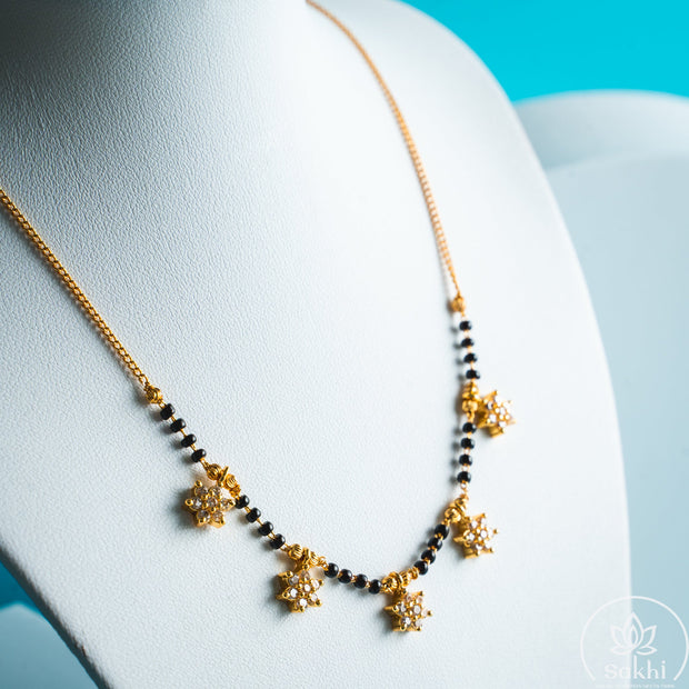 Stellar Charm Black Beads Necklace