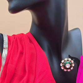 Rajdarbar Jadau Studs (Green)