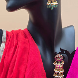 Round Top Jadau Kundan Jhumkas