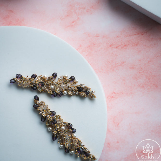 Elegant Leaf Cascade Pearl Earrings