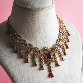 Ruby Drop Necklace Set