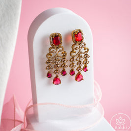 Ruby Drop Necklace Set