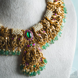 Lakshmi Elephant Peacock Necklace Set