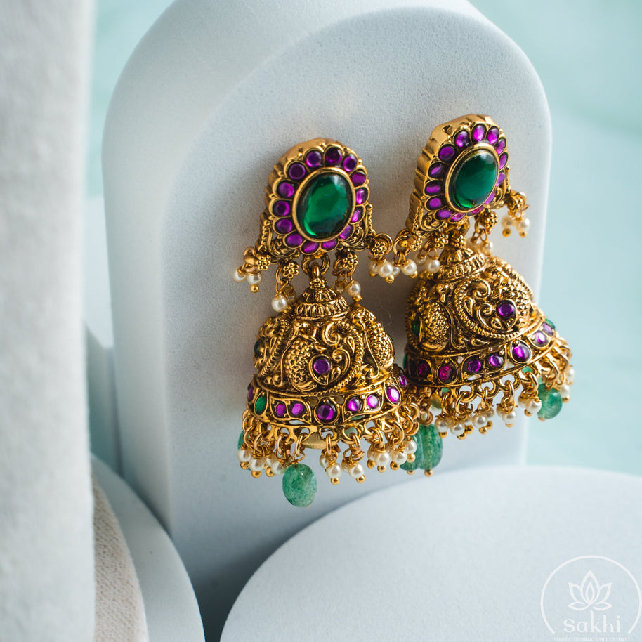 Lakshmi Elephant Peacock Necklace Set
