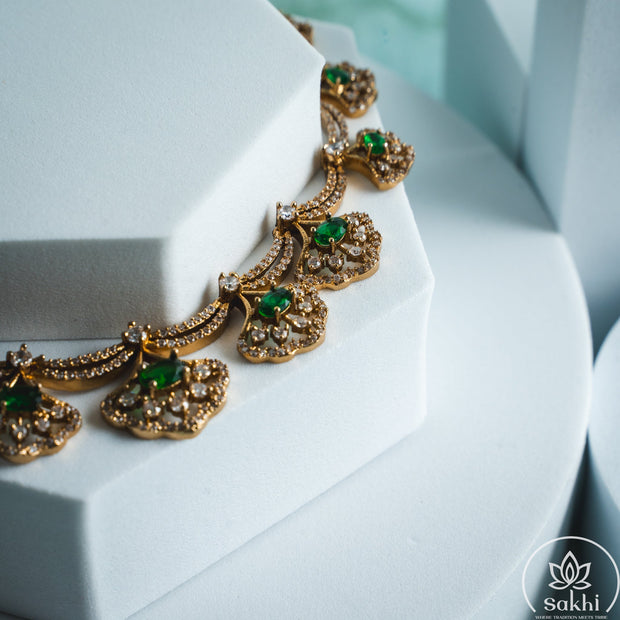 Green Leaf Necklace Set