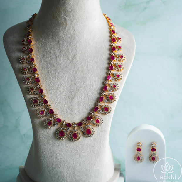 Ruby Diamond Necklace Set
