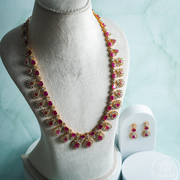 Ruby Diamond Necklace Set