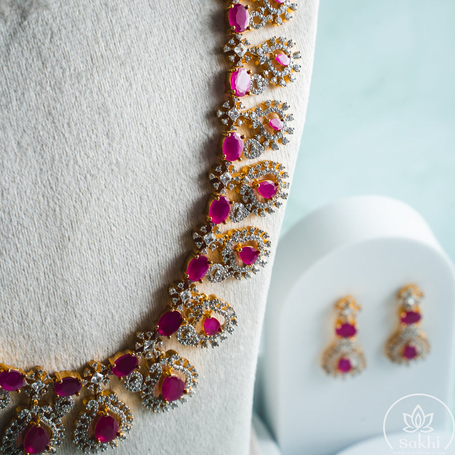 Ruby Diamond Necklace Set