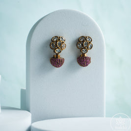 Elegant Kundan Necklace Set (Pink)