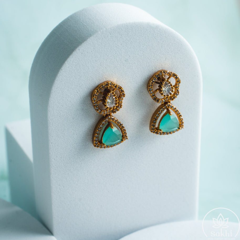 Elegant Stone Necklace Set (Green)
