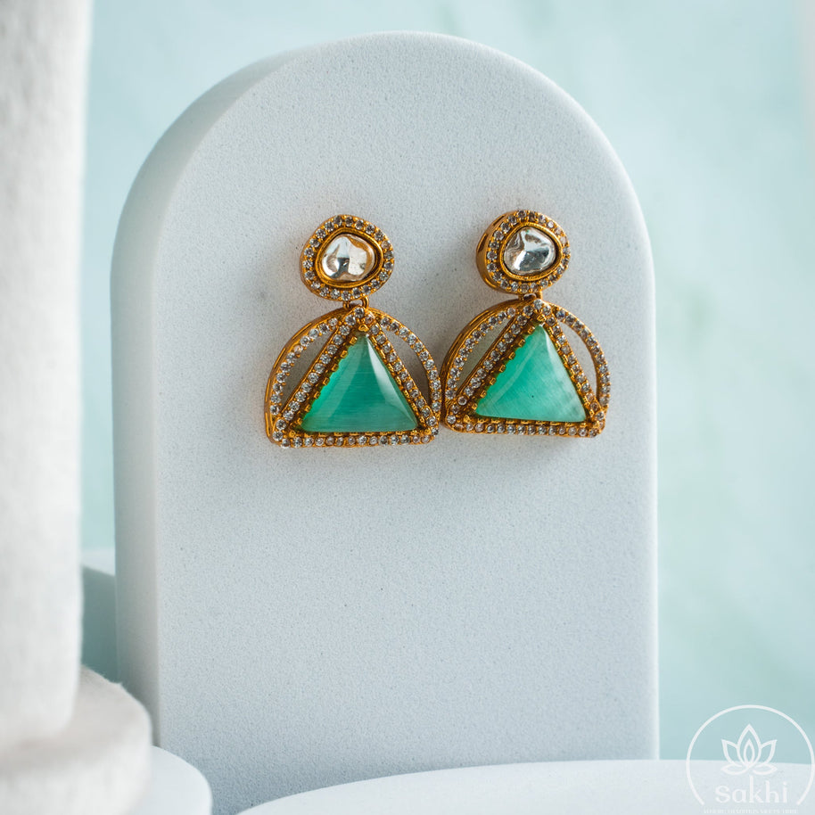 Stylish Stone Necklace Set (Mint Green)