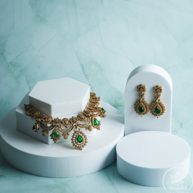 Majesty Necklace Set (Green)
