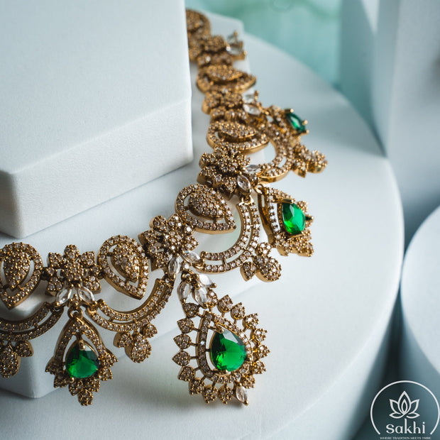 Majesty Necklace Set (Green)