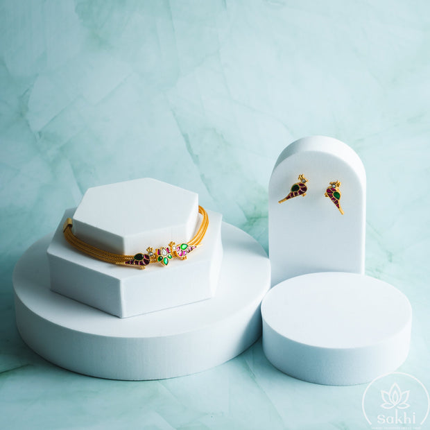 Jadau Kundan Parrot Necklace Set