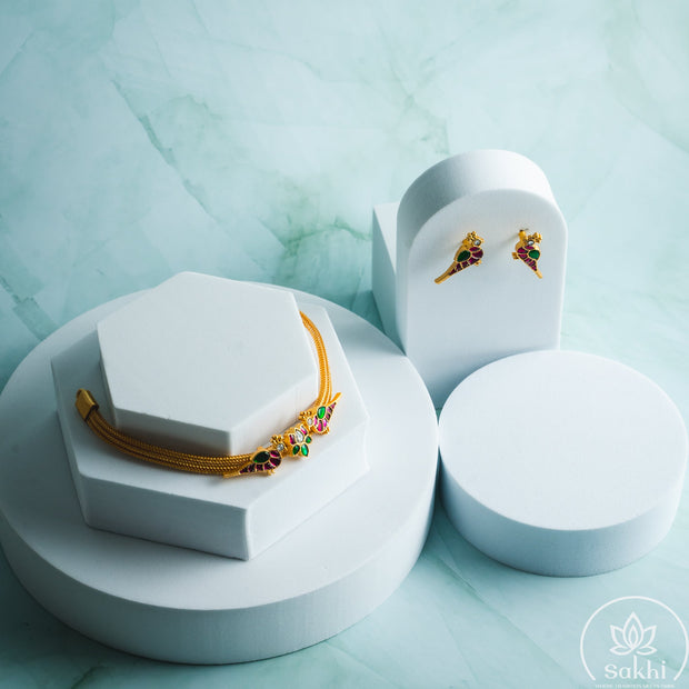 Jadau Kundan Parrot Necklace Set