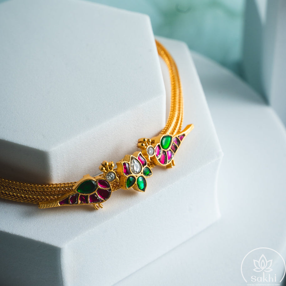 Jadau Kundan Parrot Necklace Set