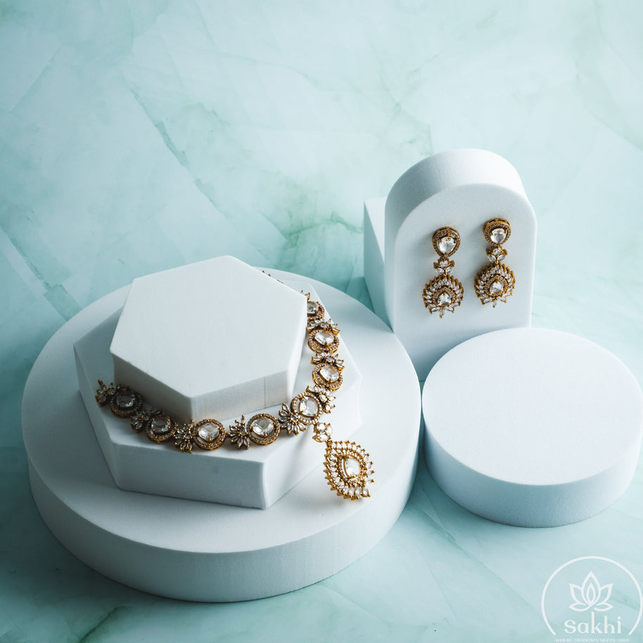 Marquise Stone Necklace Set