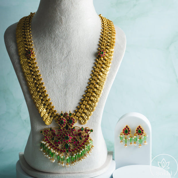 Bridal Jadau-Kasu Necklace Set