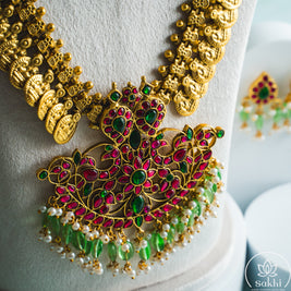 Bridal Jadau-Kasu Necklace Set