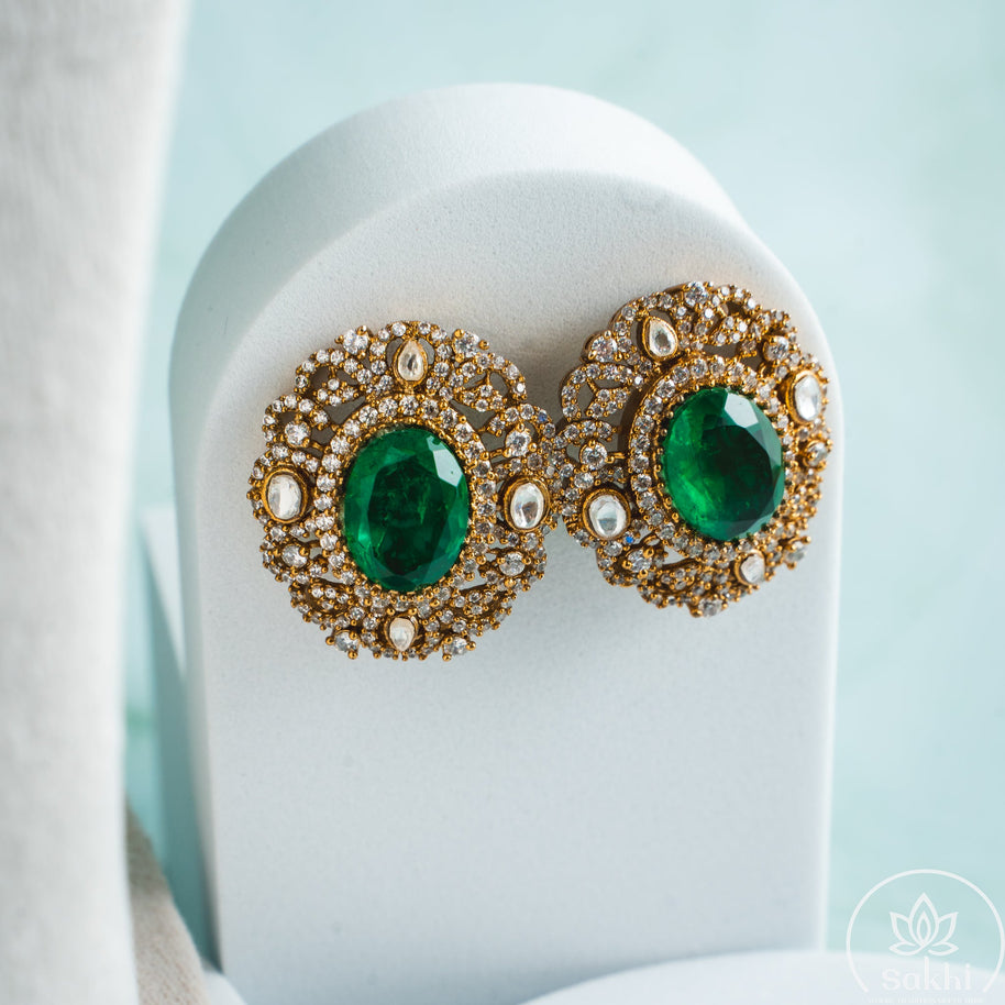 Double Layered Polki Necklace Set