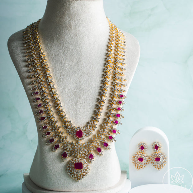 Royal Diamond Ruby Necklace Set