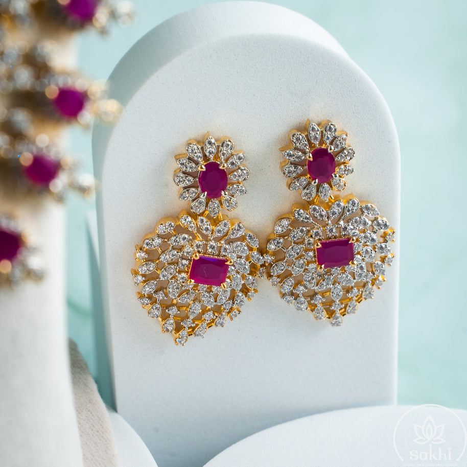 Royal Diamond Ruby Necklace Set