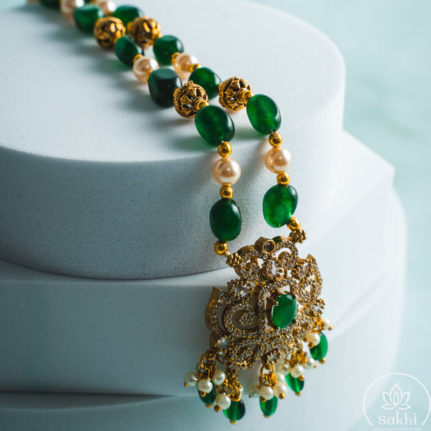 Beads Pendant Necklace (Green)