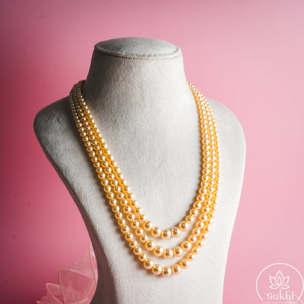 3-Line Swarovski Pearl Necklace