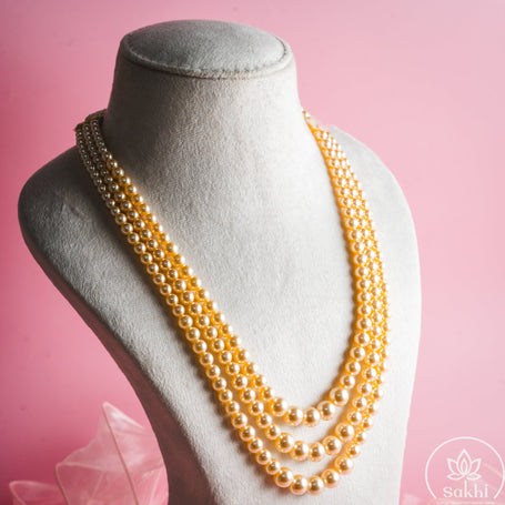 3-Line Swarovski Pearl Necklace