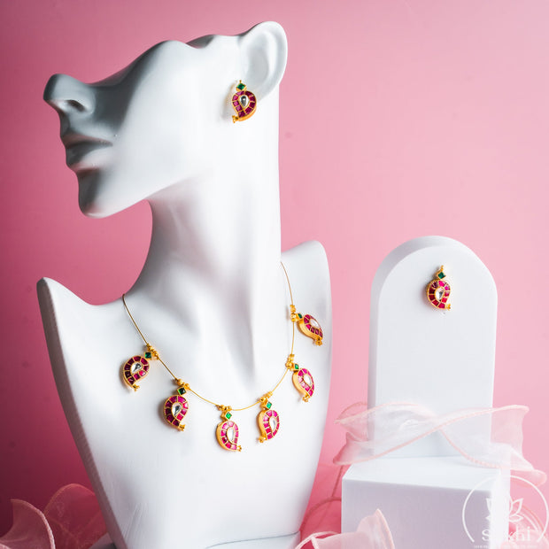 Invisible Jadau Mango Necklace Set