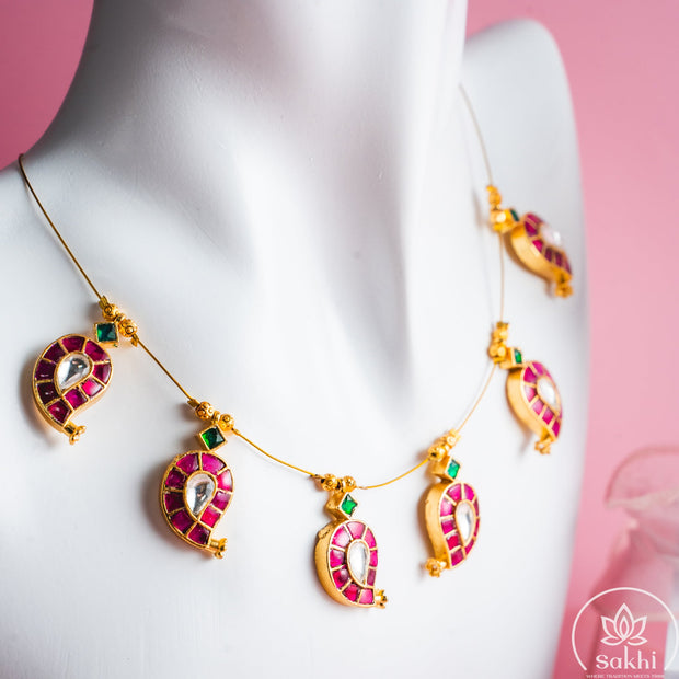 Invisible Jadau Mango Necklace Set