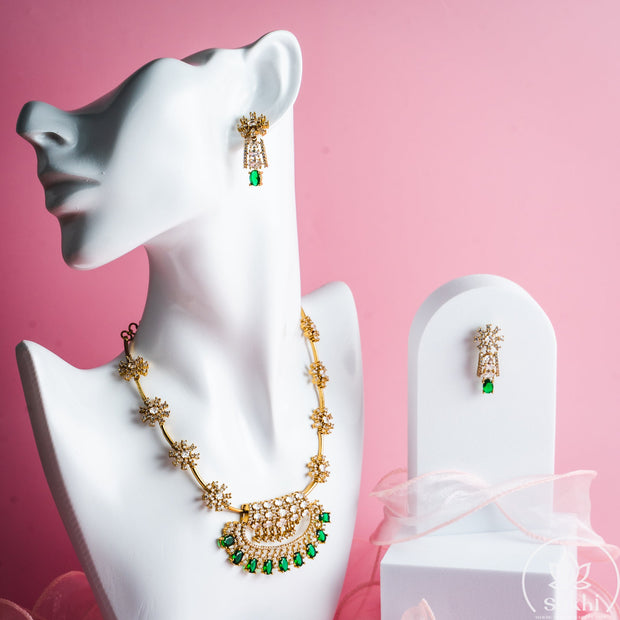 Sparkle Necklace Set (Green)