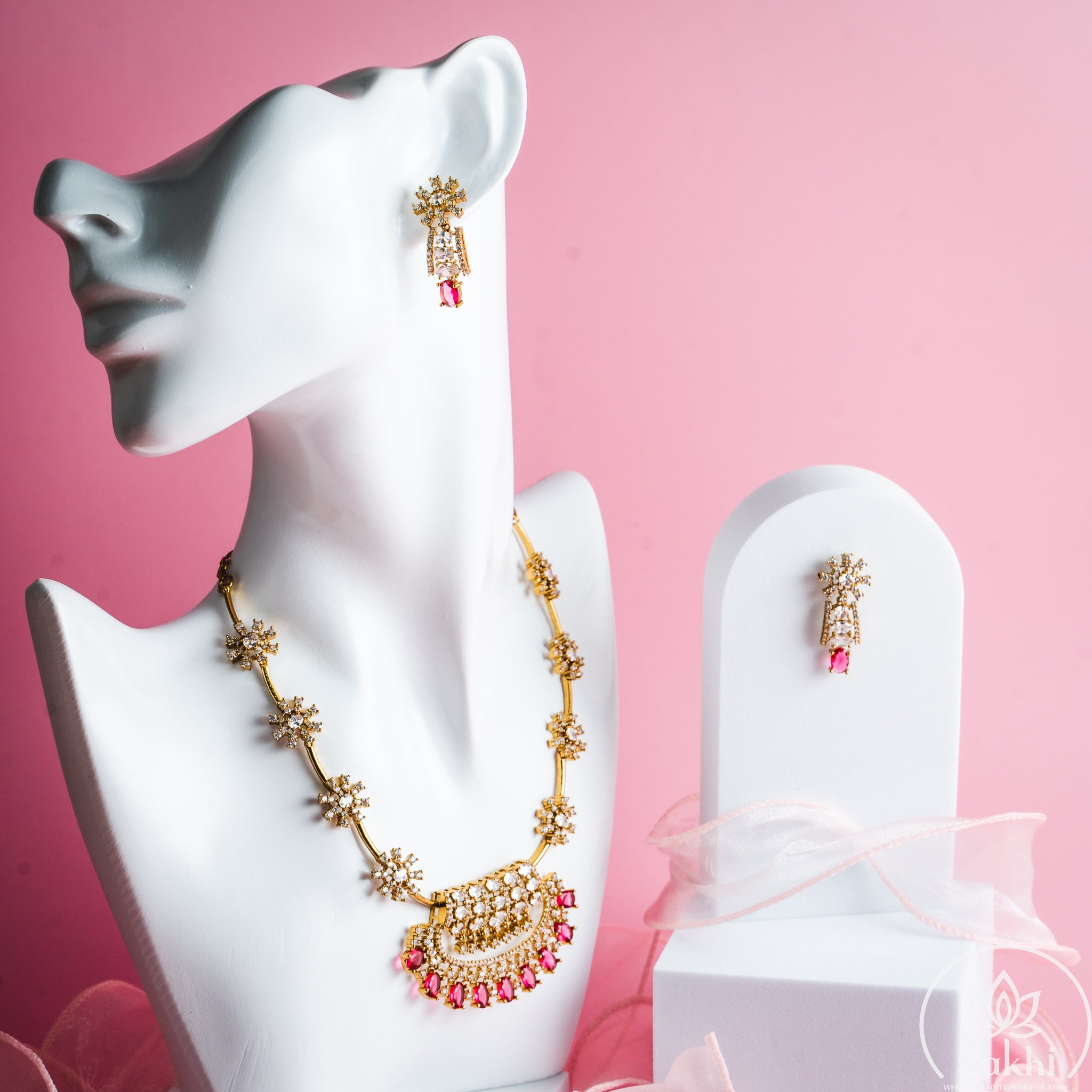 Sparkle Necklace Set (Ruby)