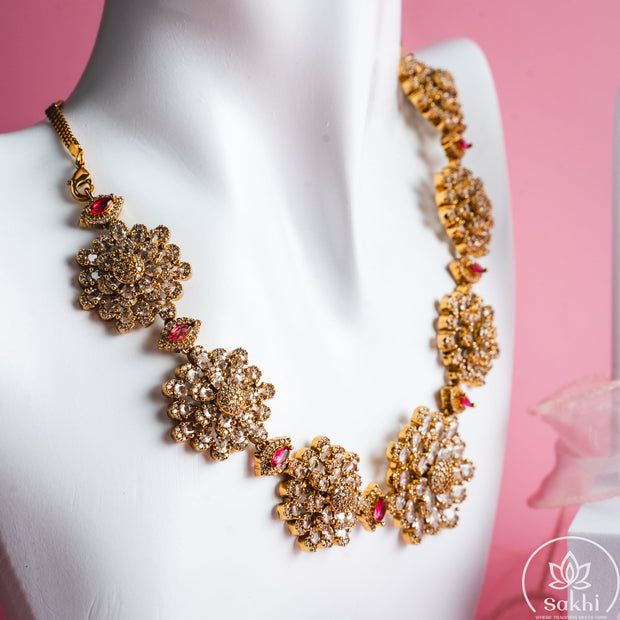 Golden Blossom Necklace Set