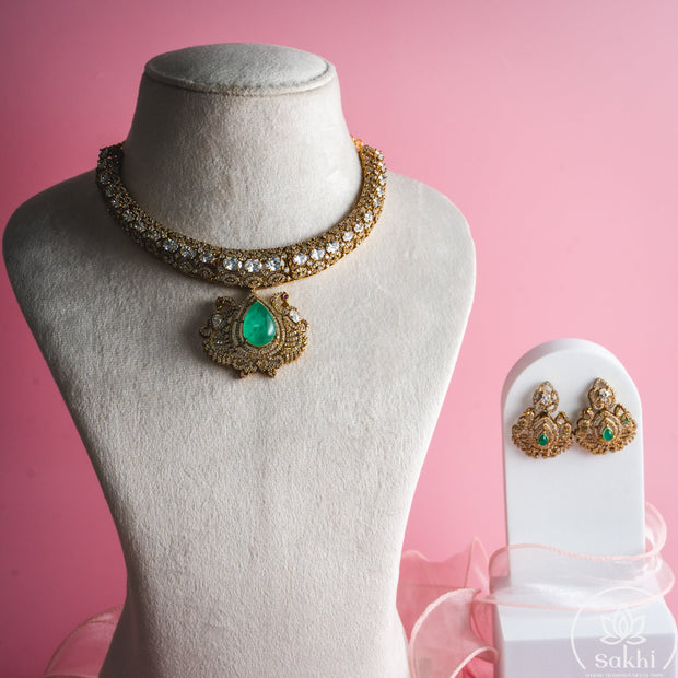 Vintage Victorian Emerald Necklace Set