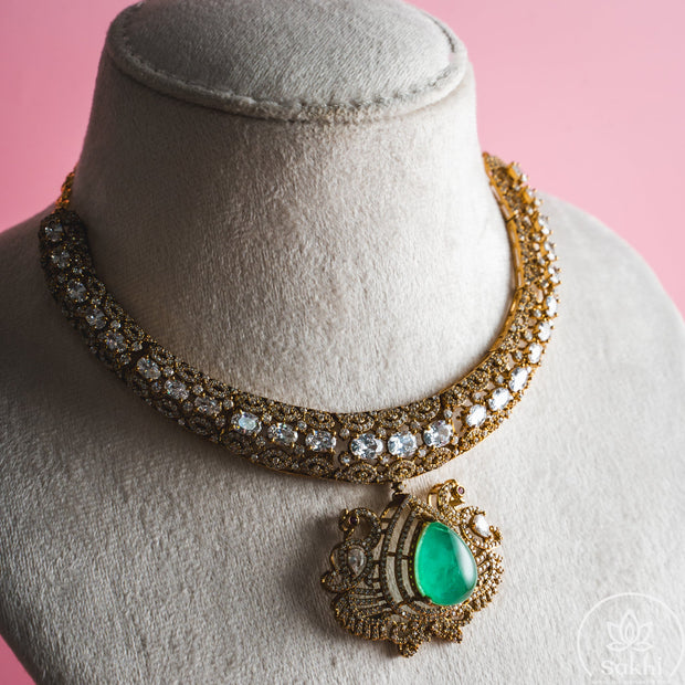 Vintage Victorian Emerald Necklace Set