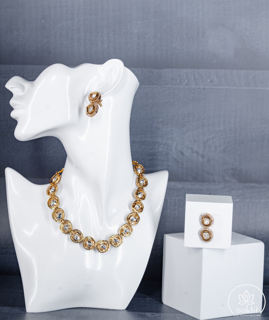 Oval Moissanite Necklace Set