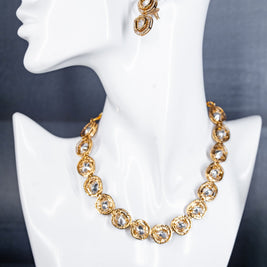 Oval Moissanite Necklace Set