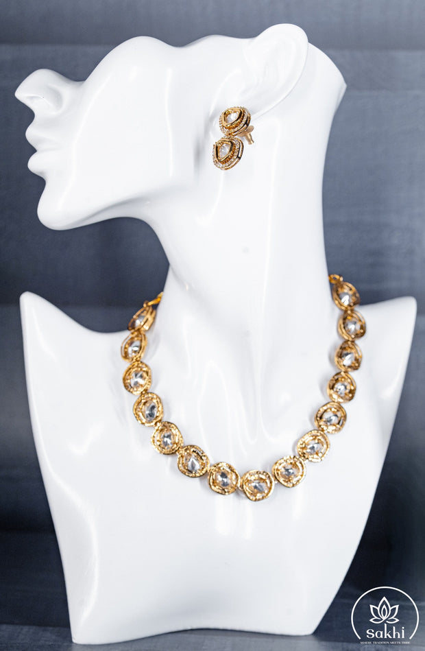 Oval Moissanite Necklace Set