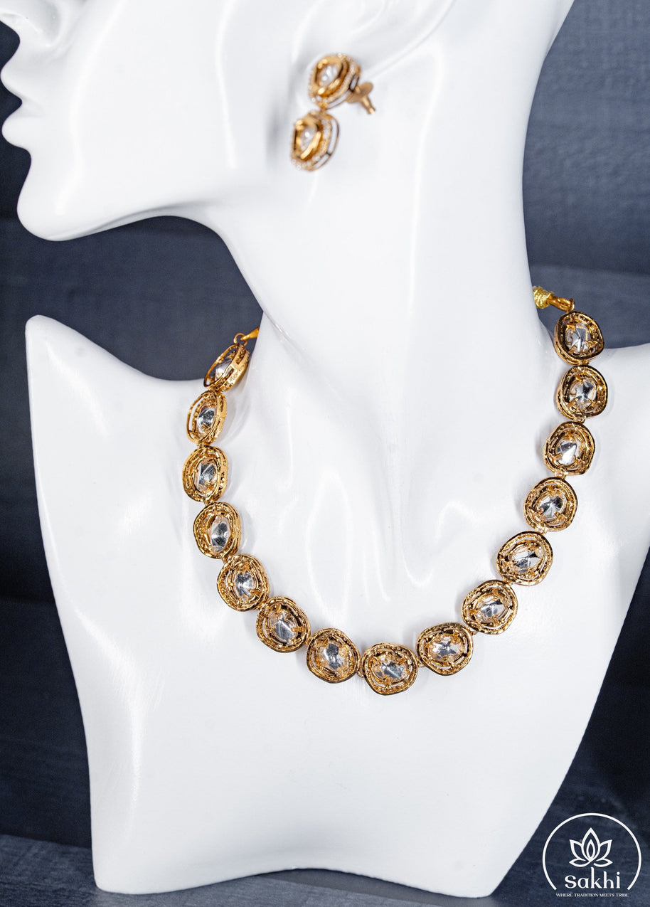 Oval Moissanite Necklace Set