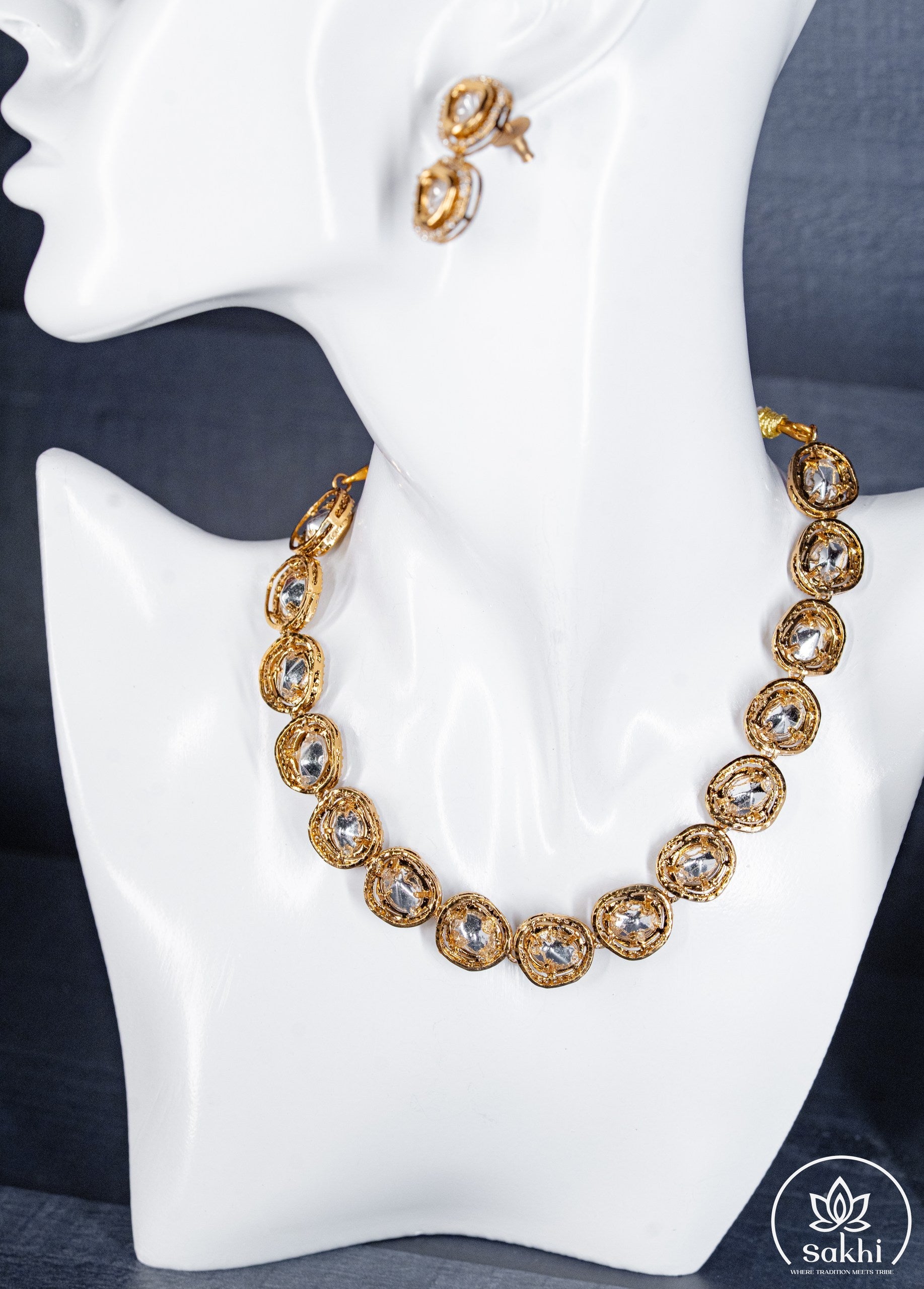 Oval Moissanite Necklace Set