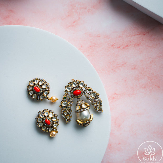 Victorian Pendant Set (Coral)