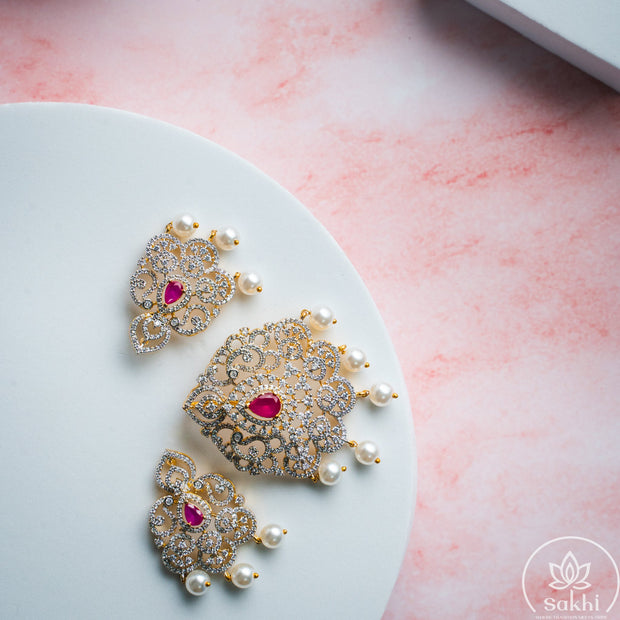 Ruby Diamond Pendant Set 1