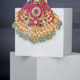 Royal Jadadu Kundan Pearl Brooch Pendant