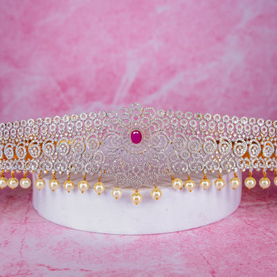 Bridal Diamond Style Pearl Hip Belt 1